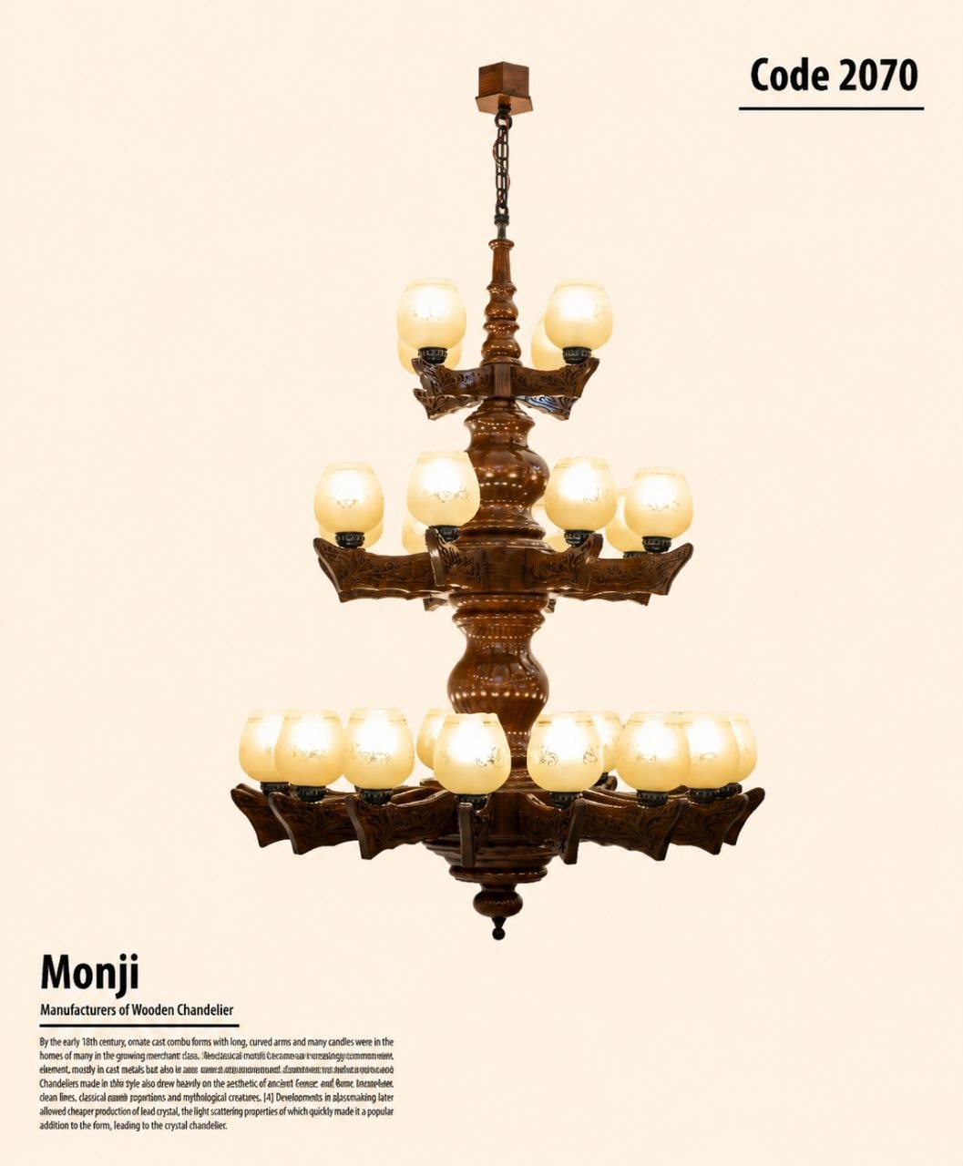 لوستر منجی شاپ مدل بهنیا 3 طبقه لوستر منجی شاپ مدل بهنیا 3 طبقه